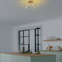 Opviq Lámpara de araña dorada con cuerpo de metal y LED